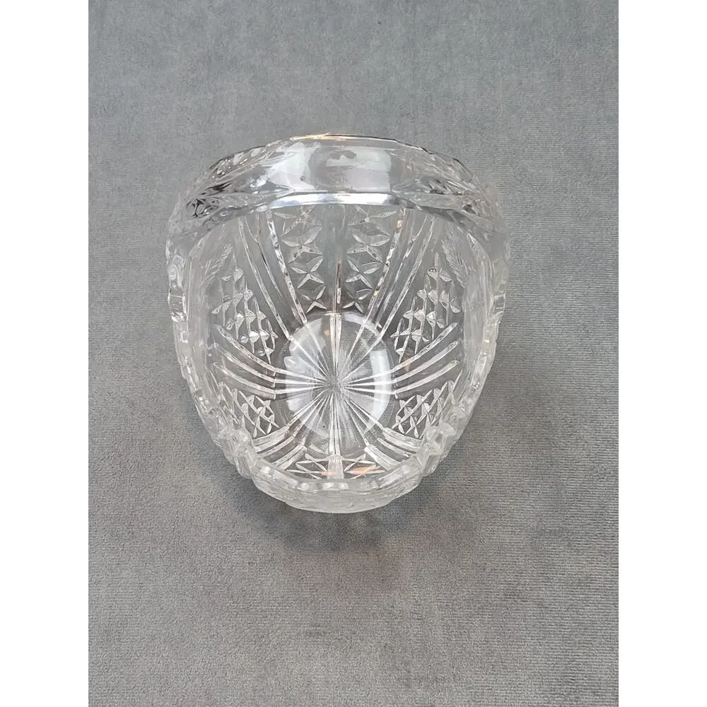 Annahutte Bleikristall Cut Crystal 24% lead Glass Basket Vintage